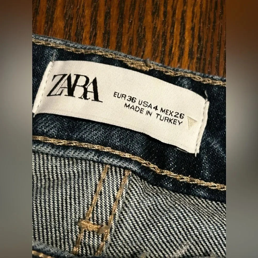 Zara high rise‎ ankle length jeans slim women’s US size 4 classic blue denim NWT
